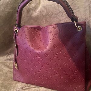 Louis Vuitton Burgundy Embossed Shoulder Bag